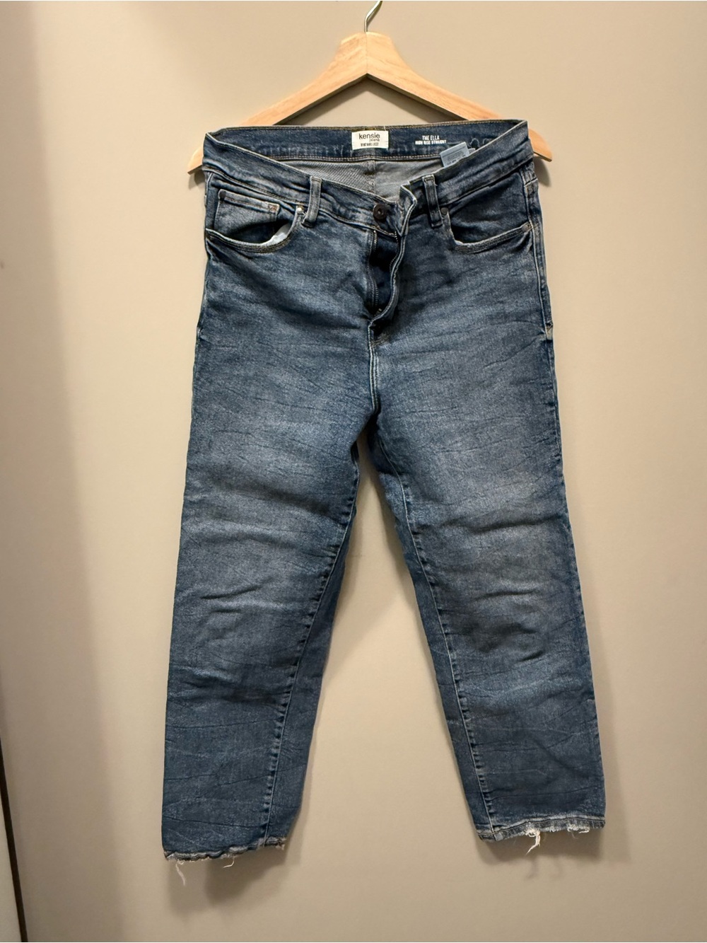 Kensie The Ella High-Rise Straight Jeans in Denim Blue